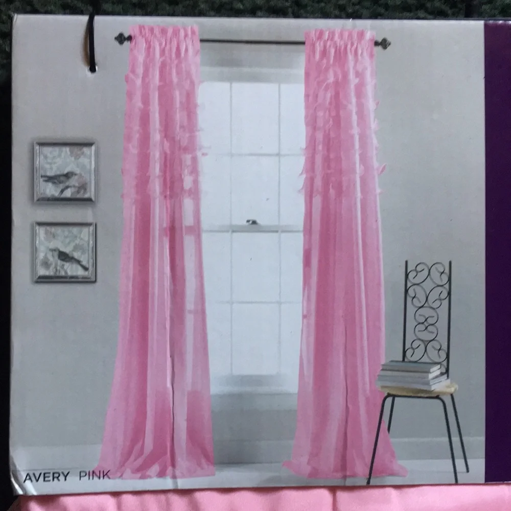 New! Lush Decor Kemmy Sissy Barbie pink rows of ruffles Drapes Little Girl Girly - Picture 3 of 10